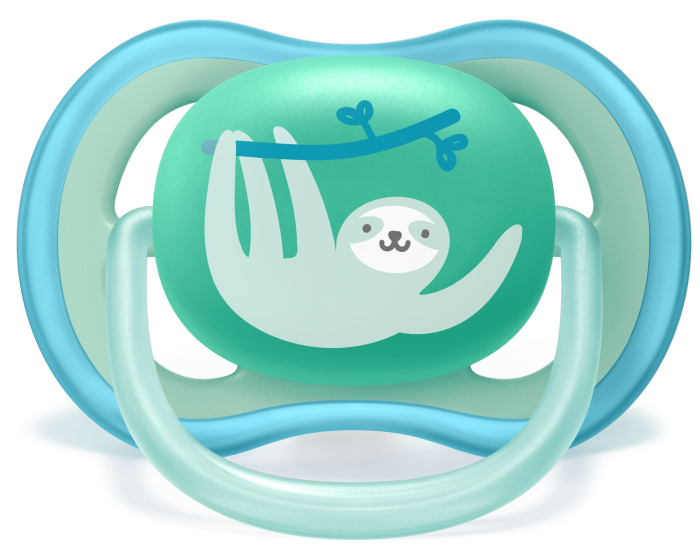 Philips AVENT / Пустышка силиконовая Ultra Air декор, 18 мес.+ (уп. 2 шт.), для мальчика, SCF349/11